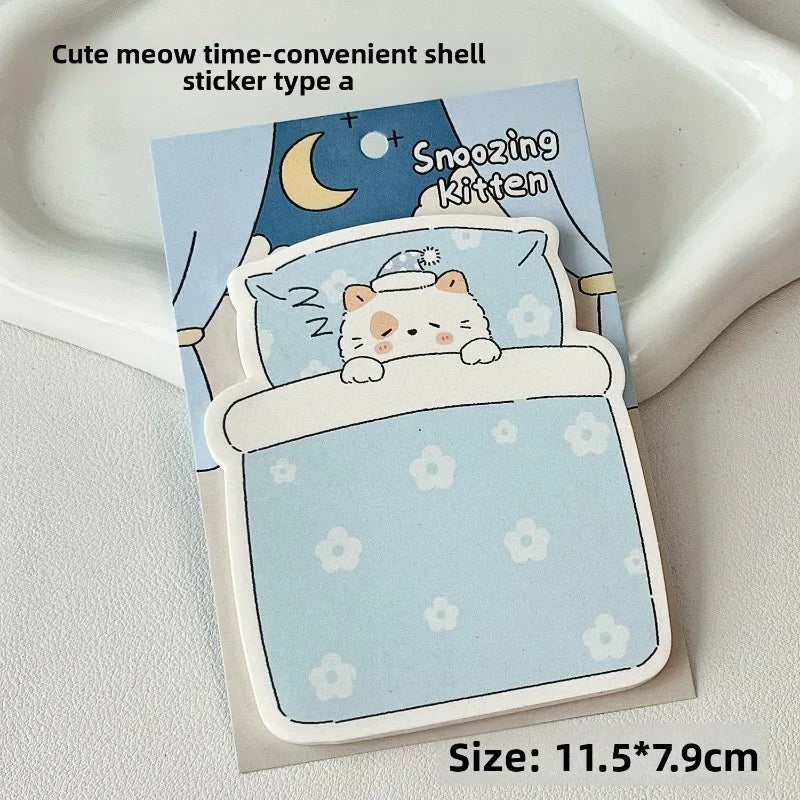 Cute Cat Shaped Sticky Notes – Fun Memo Pads, 30 Sheets Shaped Sticky Notes Babs