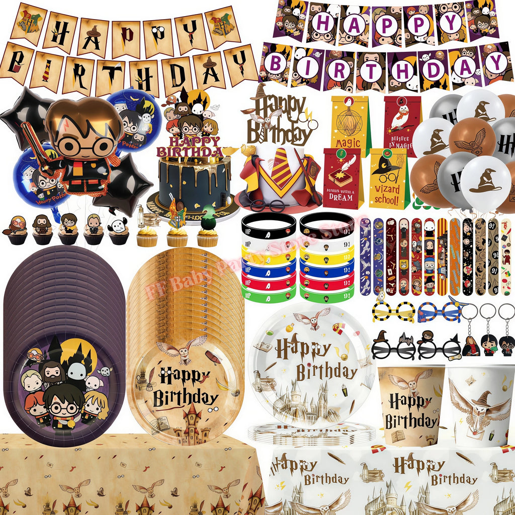 Wizard Theme Birthday Party Supplies – Plates, Cups & Balloons Party Supplies Set Babs