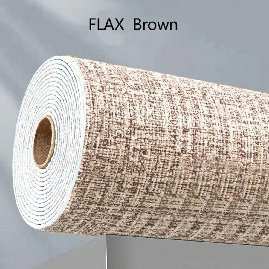 3D Self-Adhesive Wallpaper – Waterproof Wall Panel Decor Self-Adhesive Wallpaper Babs Linen Light brown 1000cmx50cm