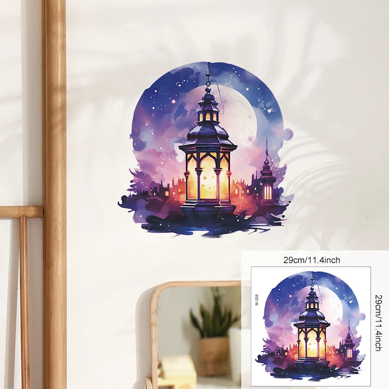 Ramadan Kareem Wall Stickers Moon Star Lantern Eid Decals Festival Wall Decal Babs 29x29cm-small