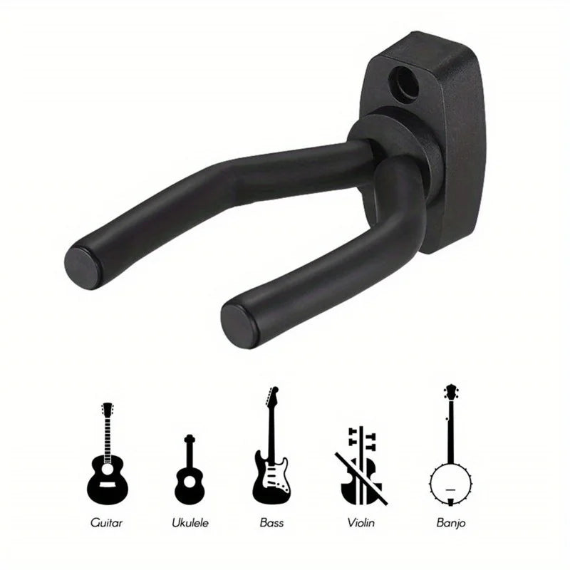Black Guitar Wall Hanger Hook – All Guitars, Bass & Ukulele Guitar Wall Hanger Babs