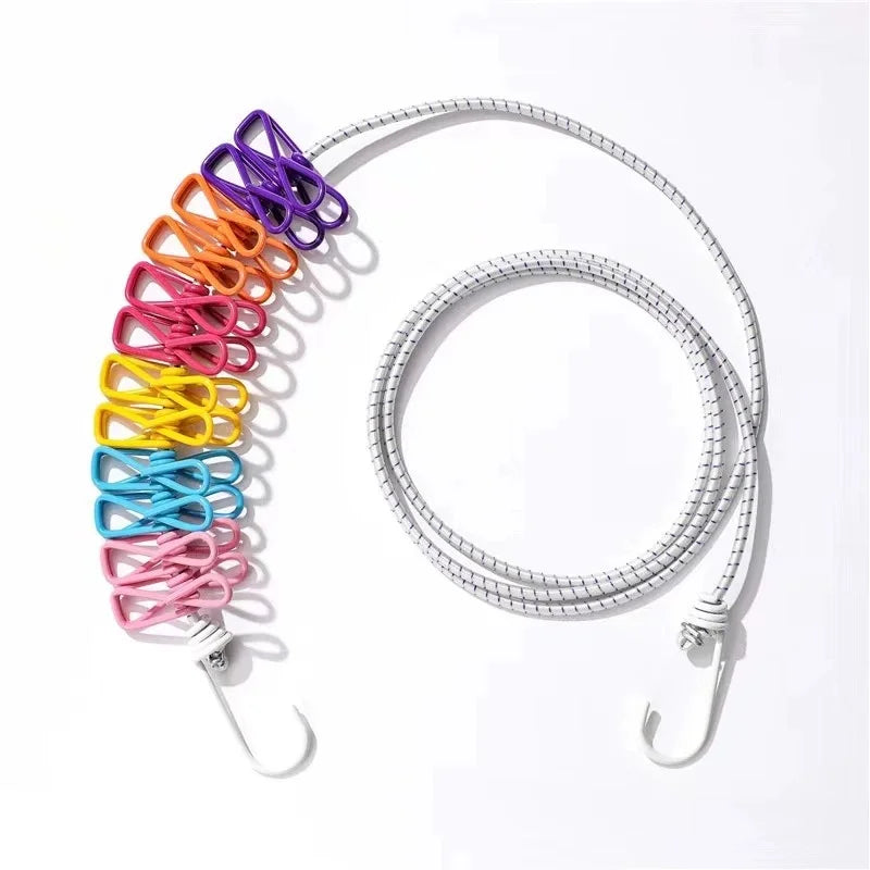 Portable Clothesline with 12 Clothespins – Retractable Travel Portable Clothesline Babs