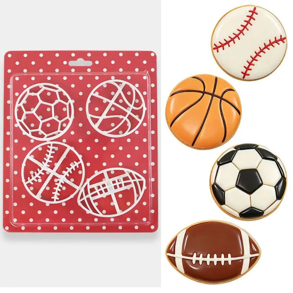 Football Soccer Cookie Cutters – Sports Theme Baking Mold Set Cookie Cutter Set Babs
