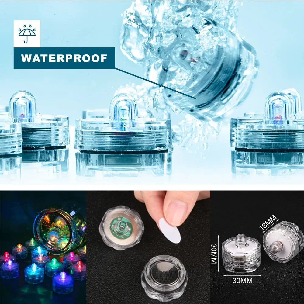 12-Pack Waterproof LED Tea Light Candles for Fish Tank & Home LED Tea Light Set Babs