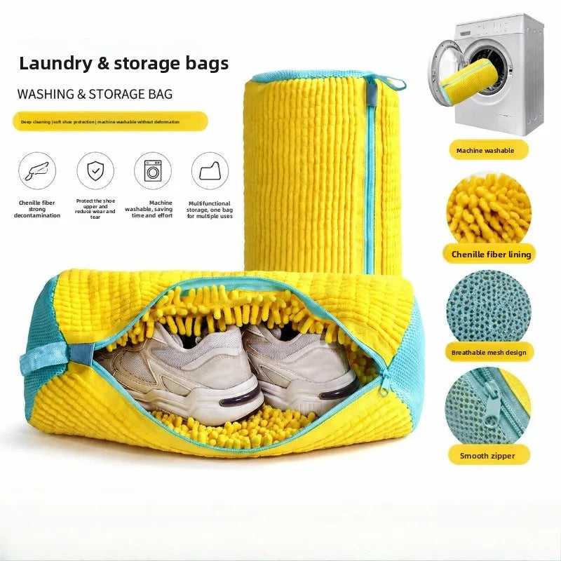 Cylindrical Shoe Laundry Bag – Polyester Wash & Shape Protector Shoe Laundry Bag Babs