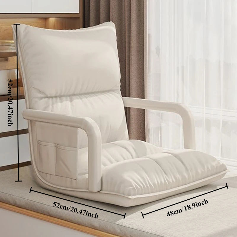 Nordic Folding Single Armchair – Modern Lazy Sofa for Living Room Folding Armchair Babs White