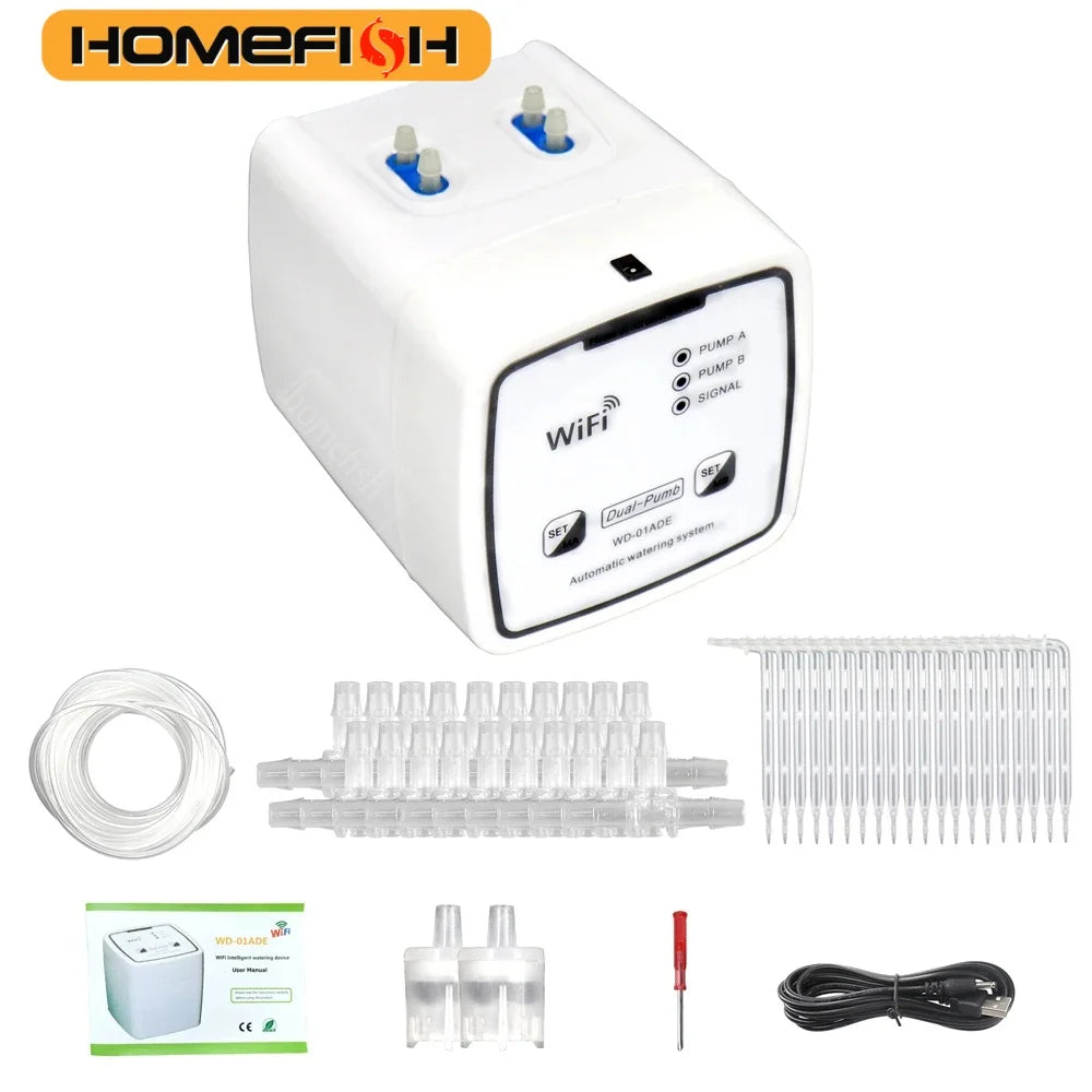 WiFi Dual Pump Auto Drip Irrigation System – APP Controlled Drip Irrigation System Babs