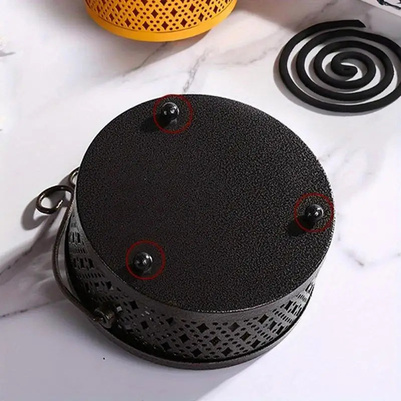 Metal Round Incense Holder & Mosquito Coil Rack | Heat Resistant Incense Coil Holder Babs