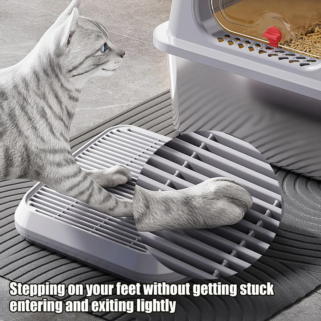 Cat Litter Catcher Ramp Box – Double Layer Paw Cleaning Tray Cat Litter Accessory Babs