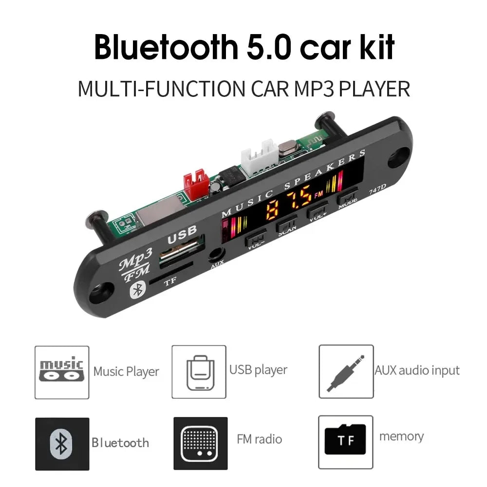 KEBIDUMEI Bluetooth 5.0 MP3 Decoder Board Car FM Radio Module MP3 Decoder Board Babs