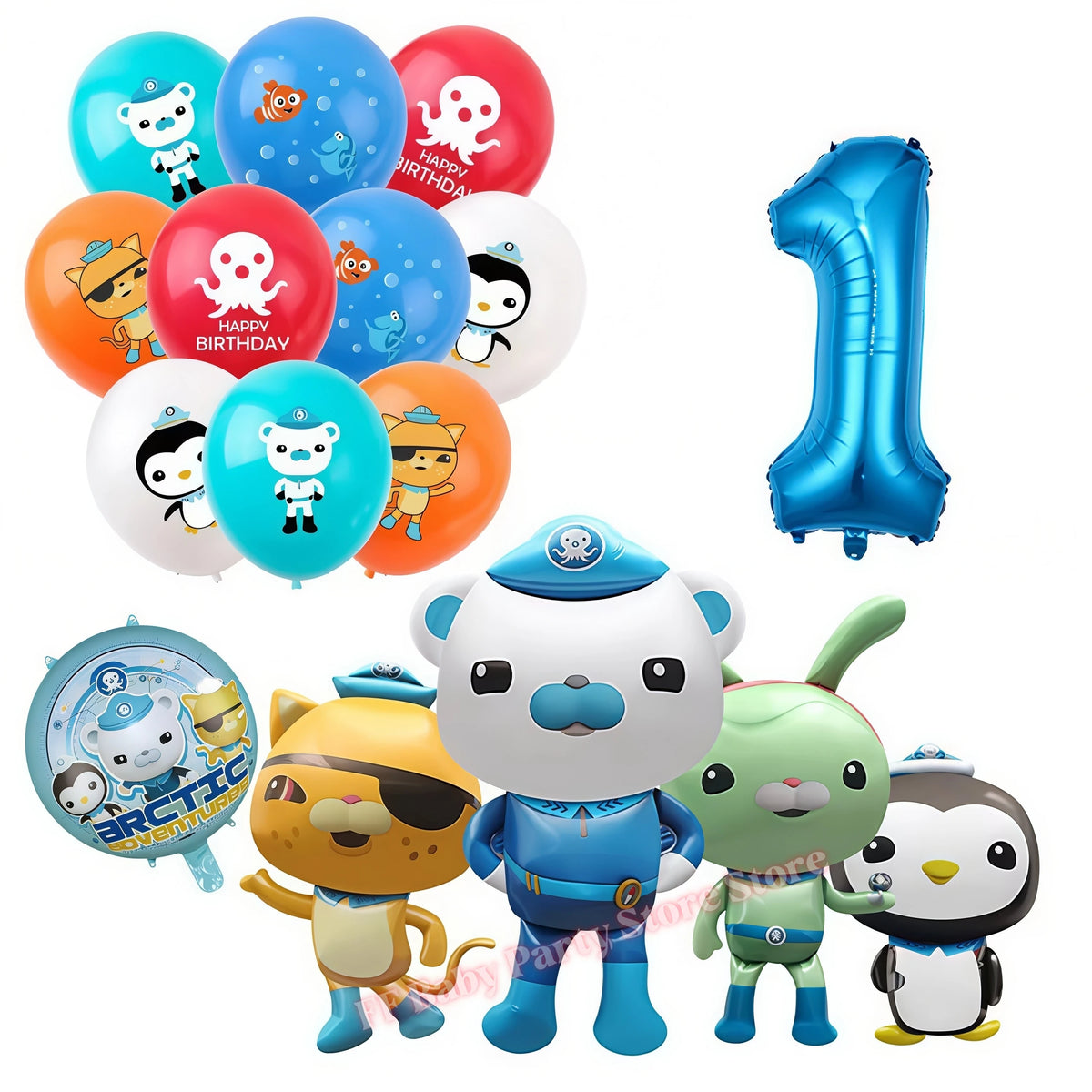 Octonauts Birthday Foil Balloons – Baby Shower Party Decor Party Foil Balloons Babs 16pcs balloons-1