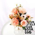 Silk Daisy Rose Artificial Flower Bouquet – Wedding & Home Décor Artificial Flower Bouquet Babs Champagne 1PC