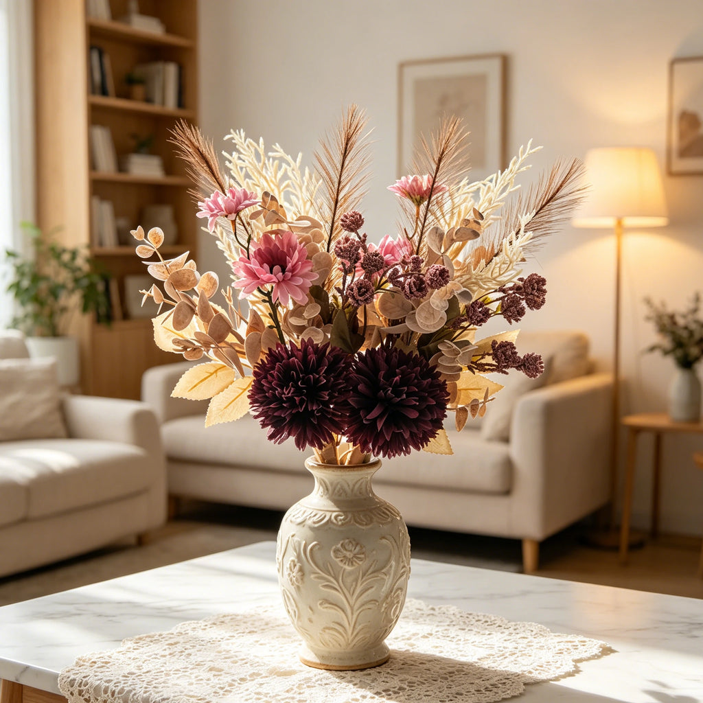 Artificial Silk Chrysanthemum Bouquet – Wedding & Home Décor Artificial Flower Bouquet Babs