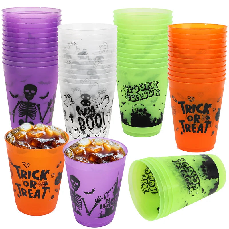 24pc Halloween Skull Plastic Cups – Spooky Party Drinkware Halloween Party Cups Babs