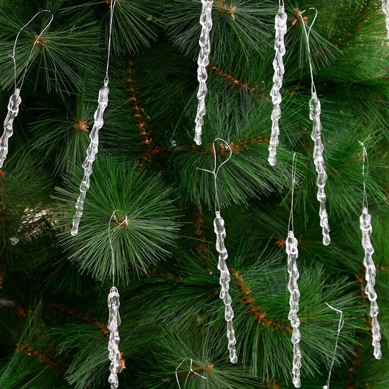 10pcs Clear Fake Icicle Christmas Ornaments 13cm | Xmas Décor Christmas Ornaments Babs