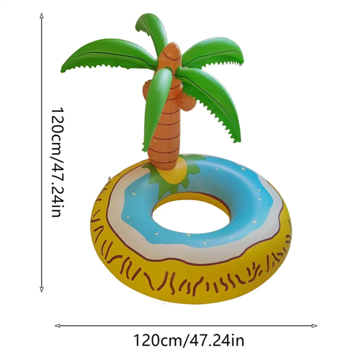 Inflatable Coconut Tree Pool Float – 48" Tropical Adult Mat Inflatable Pool Float Babs
