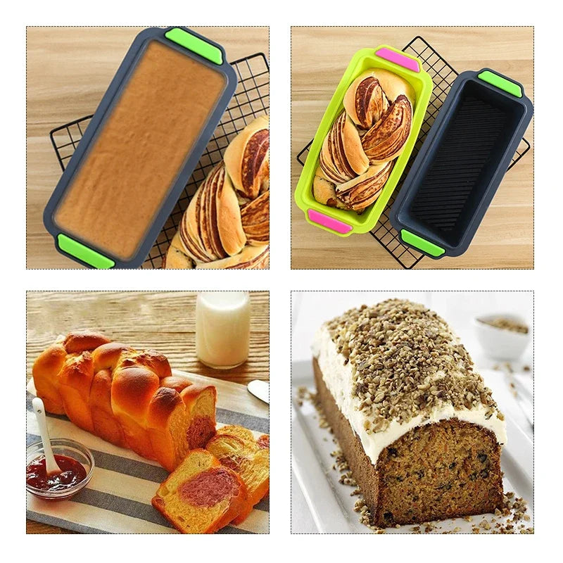 Silicone Rectangular Bread Pan & Cake Mold – Non-Stick Bakeware Silicone Bread Pan Babs