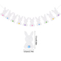 Felt Colorful Rabbit Easter Banner Garland – Party Bunting Flags Easter Party Garland Babs White