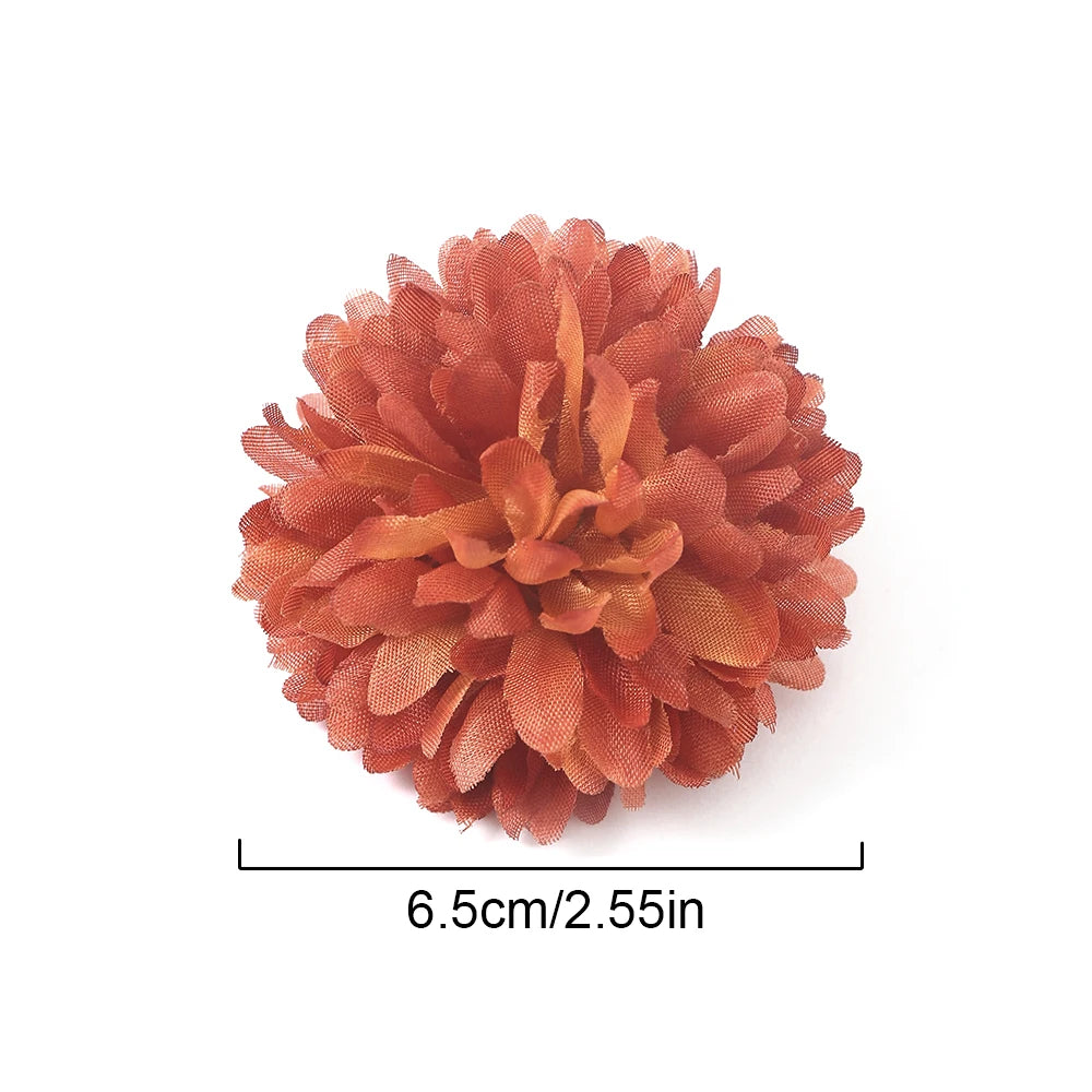 10 Pcs Orange Silk Chrysanthemum Artificial Flower Heads Decor Artificial Flower Heads Babs