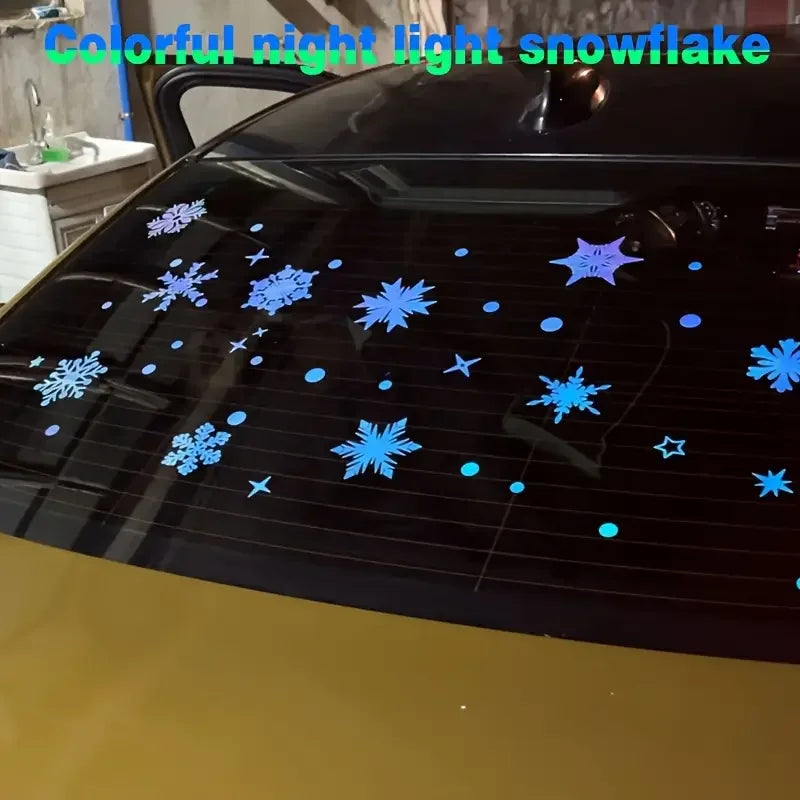 Glow in the Dark Snowflake Stickers – 3 Sheets PVC Decals Window Stickers Babs