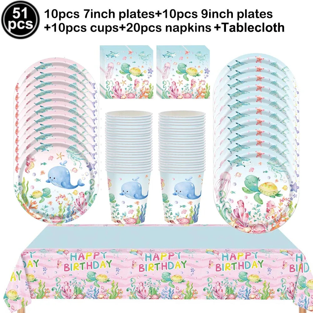 Under the Sea Birthday Party Supplies – Ocean Theme Decor Set Party Supply Set Babs DARK GRAY