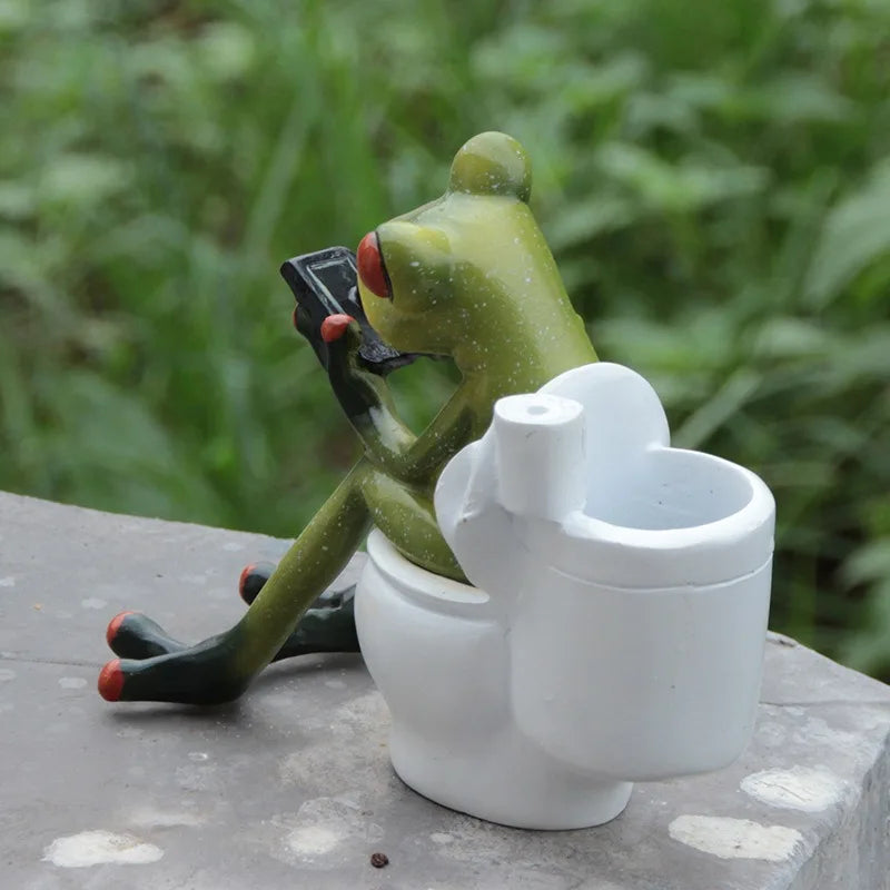 Resin Yoga Frog Figurine – Fun Desktop & Garden Decor Decorative Figurine Babs