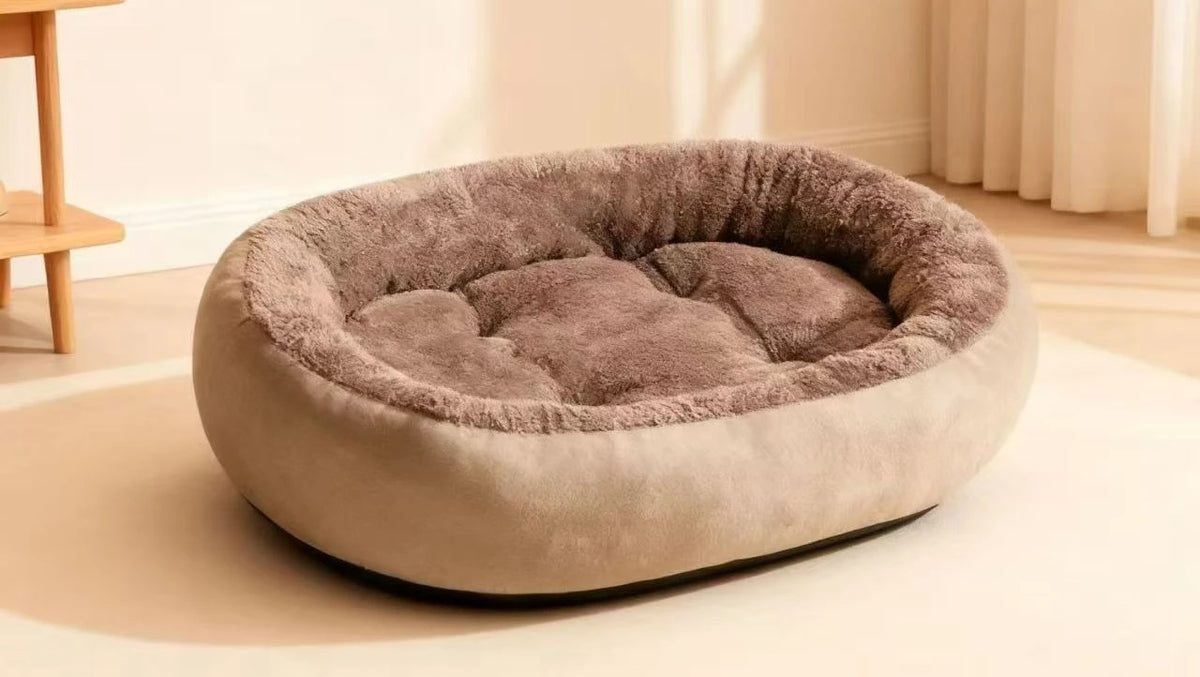 Oval Pet Bed – Four Season Dog & Cat Cushion Nest Pet Bed Babs grey XL