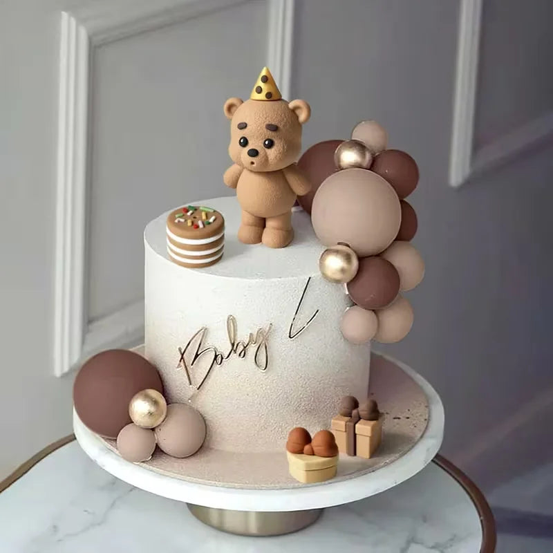19-Piece Teddy Bear Cake Toppers – Birthday & Baby Shower Set Cake Topper Set Babs