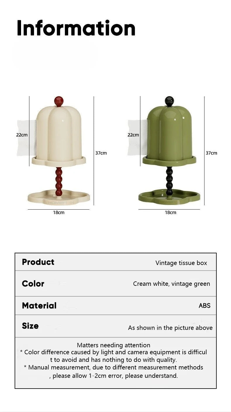 French Retro Luxury Tissue Box – Decorative Plastic Holder Decorative Tissue Holder Babs