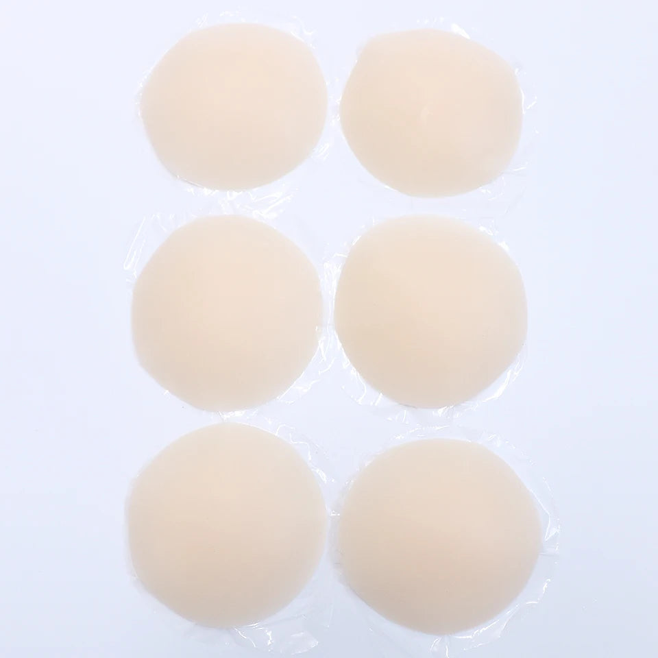 Reusable Silicone Nipple Covers – Invisible Adhesive Pasties Nipple Covers Babs Cream 3 Pairs L
