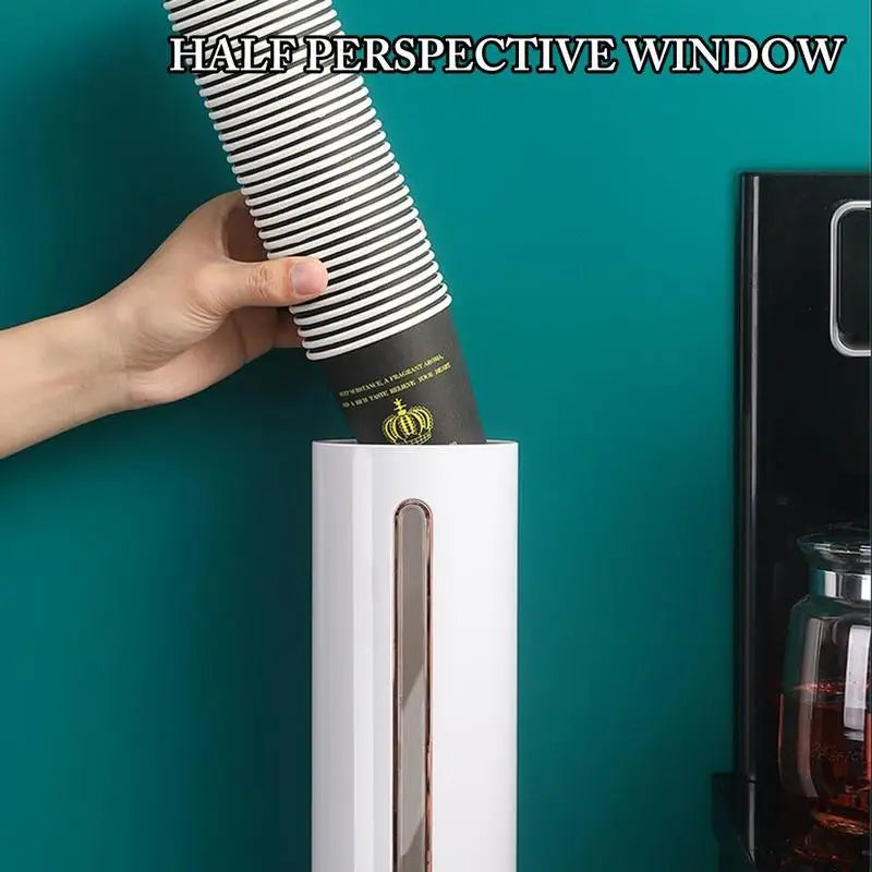 Wall-Mounted Paper Cup Dispenser – Dust-Proof Pull-Type Holder Cup Dispenser Babs