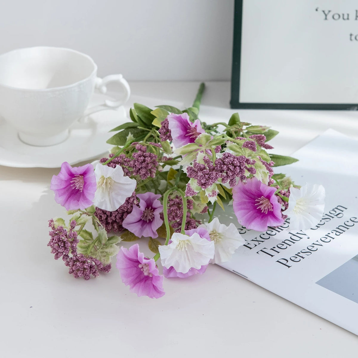Artificial Silk Morning Glory Flower Bouquet – Wedding & Home Décor Artificial Flower Bouquet Babs