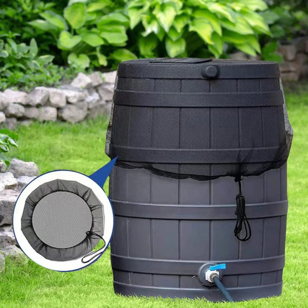 Rain Barrel Mesh Cover with Drawstring – Insect & Debris Net Rain Barrel Cover Babs