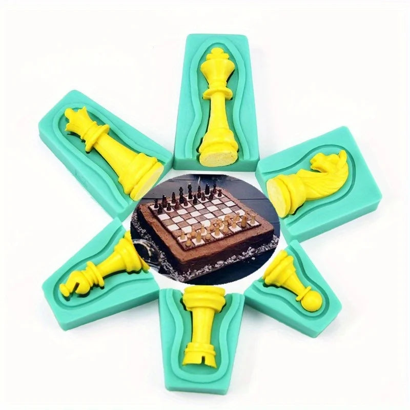 12-Piece 3D Chess Silicone Mold Set – Cake, Fondant & Choc Silicone Baking Mold Babs