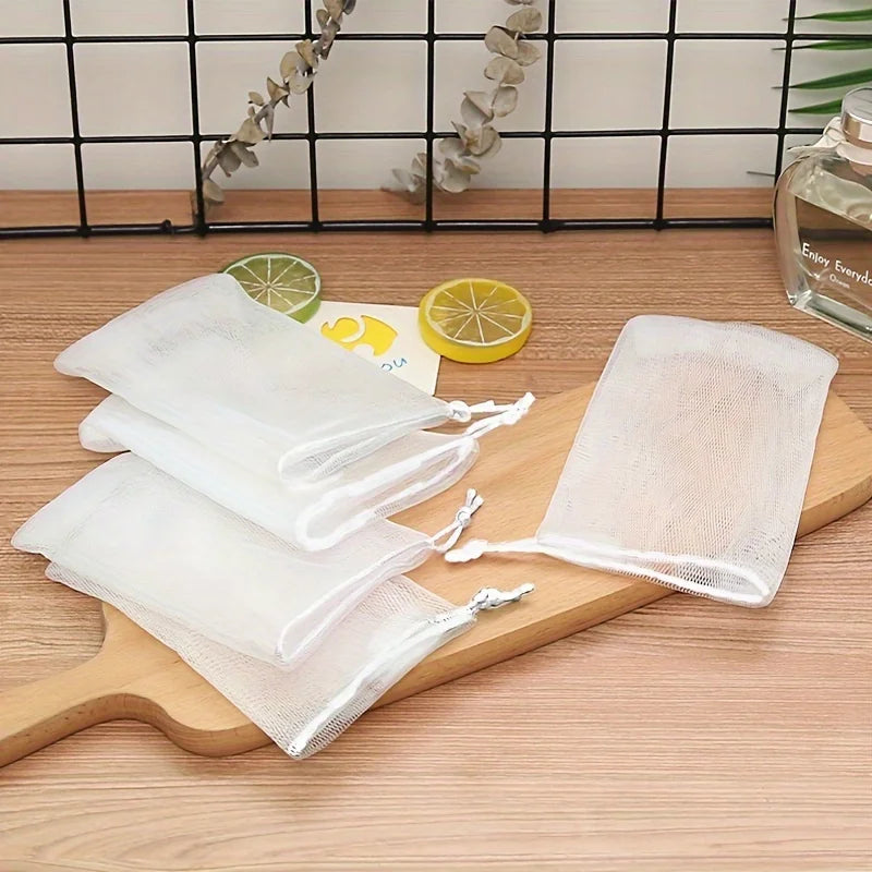 Exfoliating Soap Mesh Bags – Drawstring Foaming Soap Saver Net Soap Saver Mesh Bag Babs