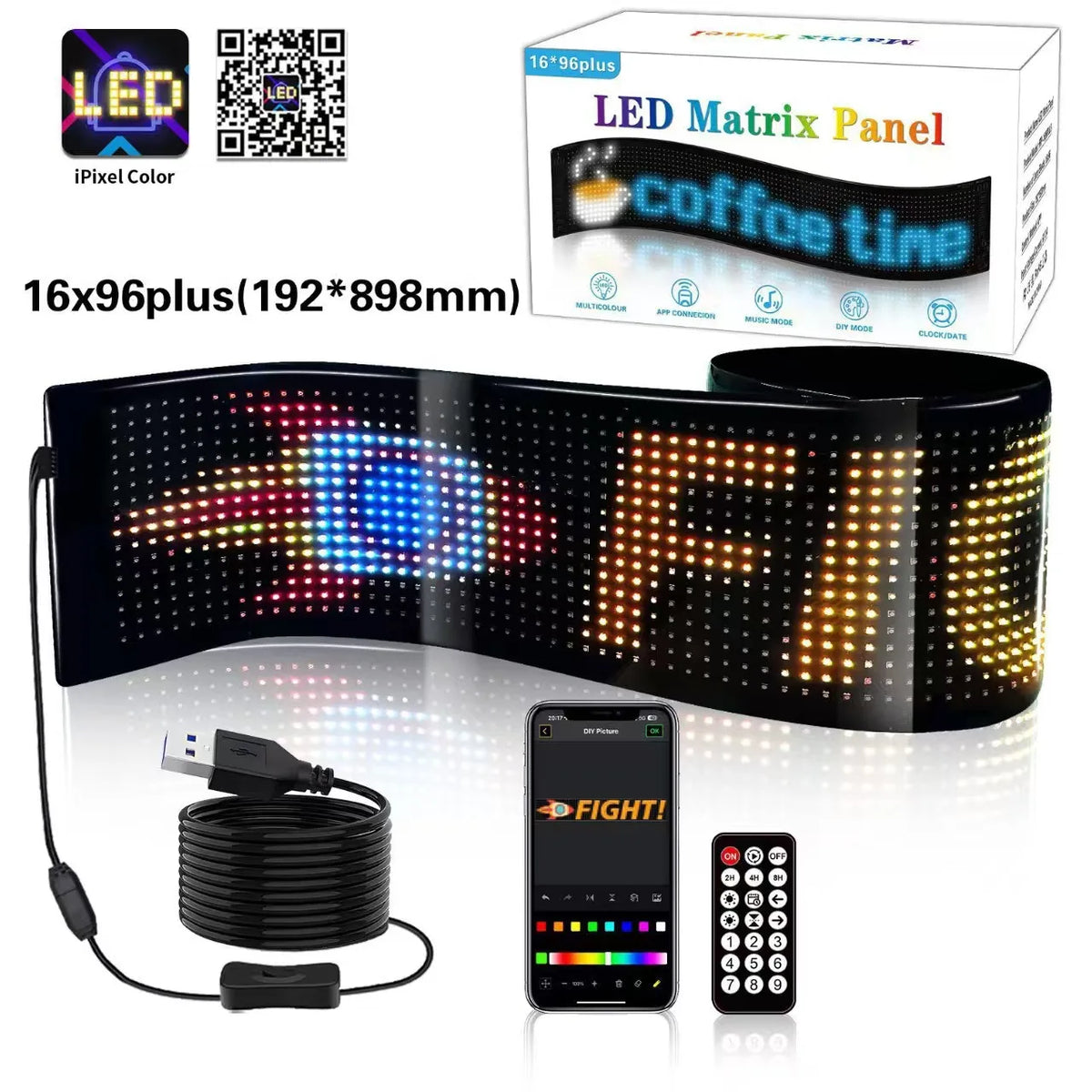 Demon Eye Bluetooth LED Flexible Screen Car Truck Light Display LED Car Display Screen Babs 5