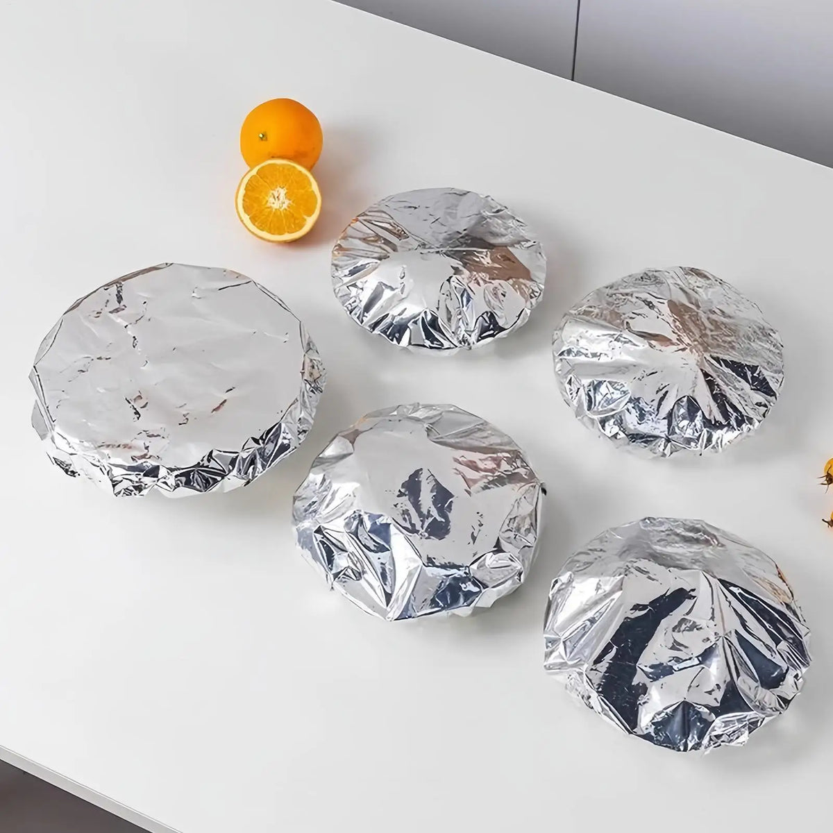 10-Pack Reusable Aluminum Foil Food Covers for Bowls & Dishes Food Storage Covers Babs