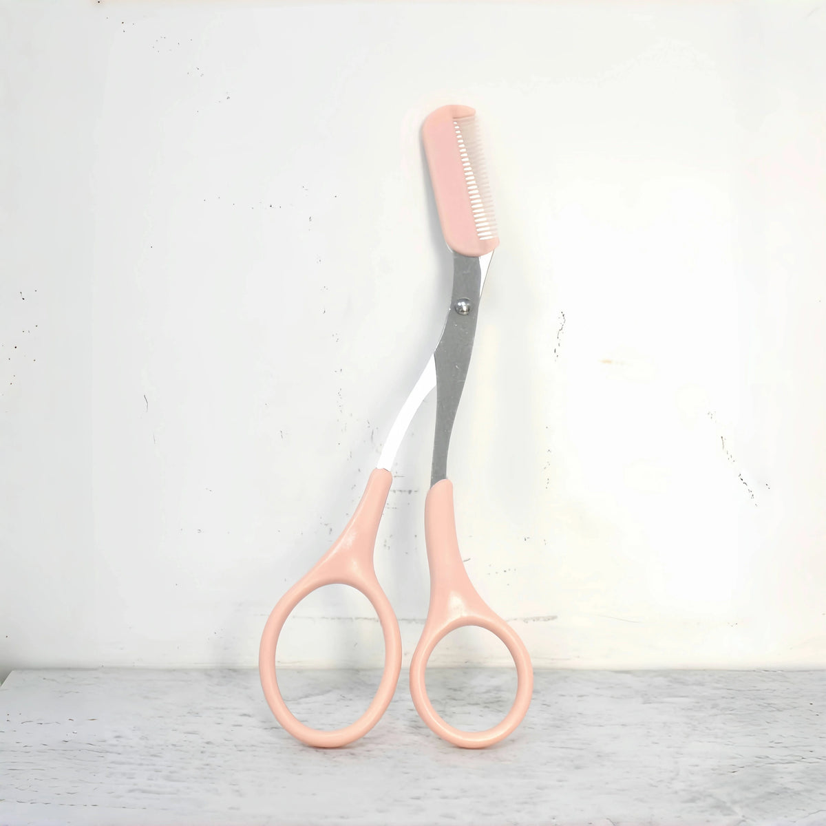 Pink Eyebrow Scissors with Built-In Comb | Precise Grooming Eyebrow Grooming Scissors Babs