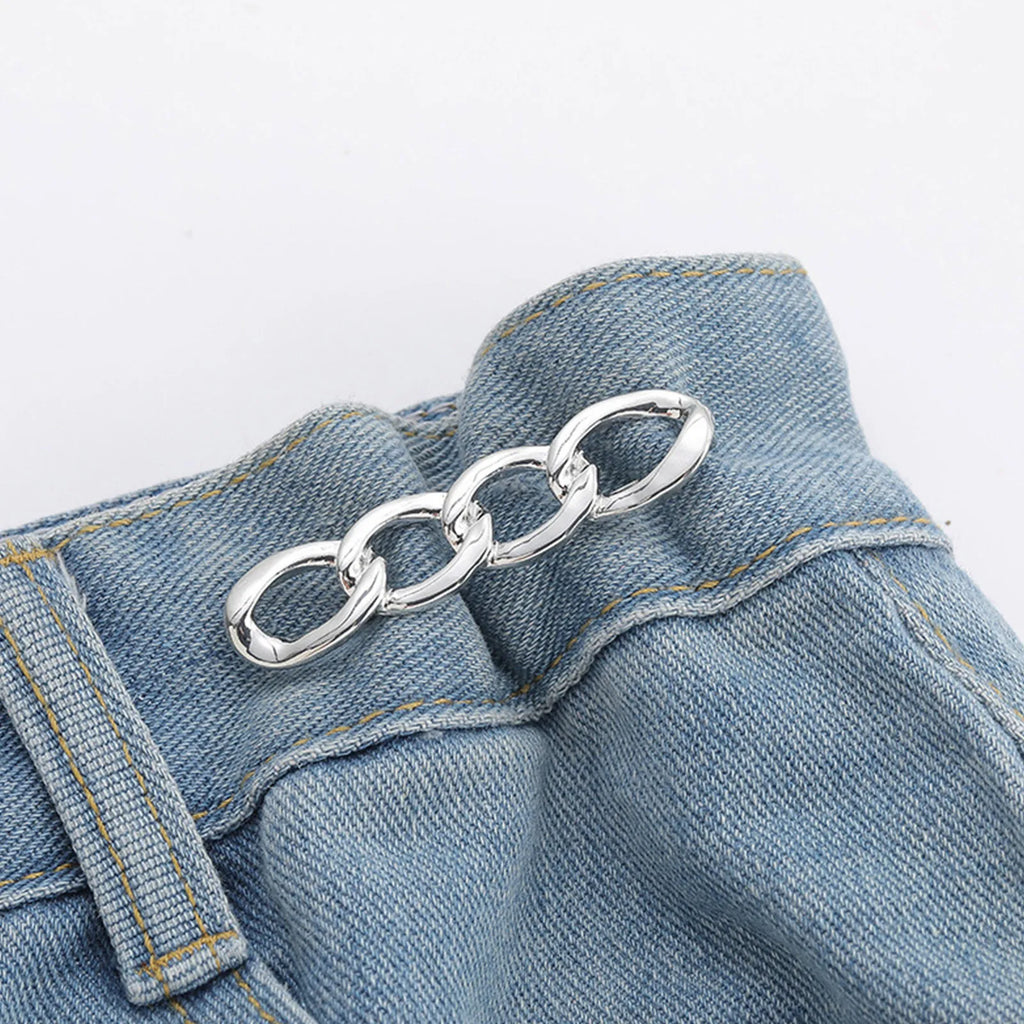 Adjustable Waist Tightener Clip – Metal Jean Button Pin Waist Buckle Clip Babs