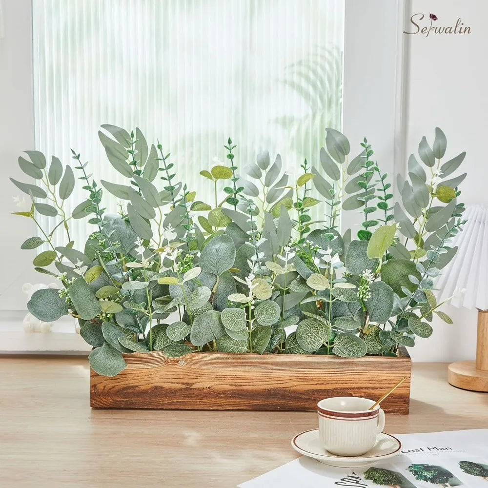 Artificial Eucalyptus Leaf Stems | Silver Dollar Picks 5/10/20pc Artificial Leaf Picks Babs