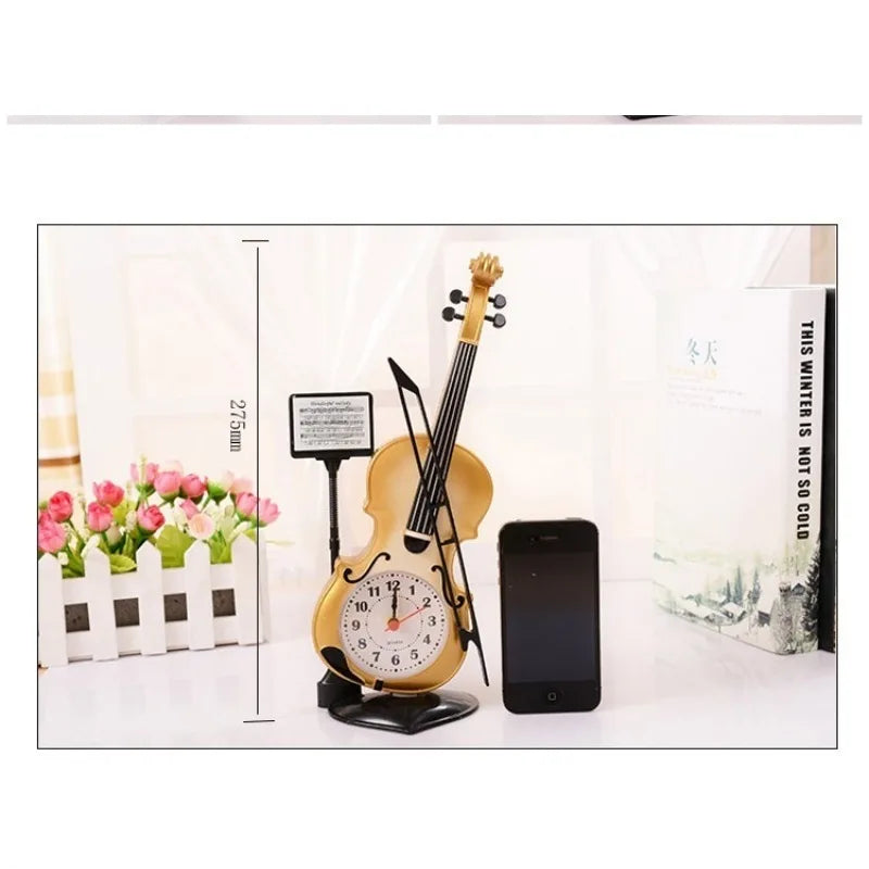 Violin Desk Alarm Clock – Creative Music Gift & Home Décor Desk Alarm Clock Babs