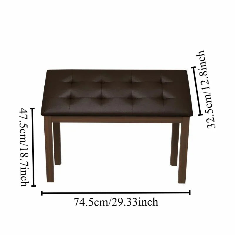 Wooden Piano Stool with Storage – Luxury Cushioned Ottoman Storage Ottoman Stool Babs
