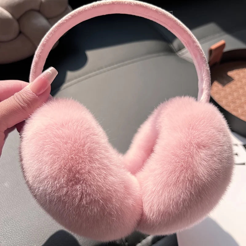 Plush Faux Fur Earmuffs – Winter Ear Warmers for Women Winter Ear Warmers Babs pink