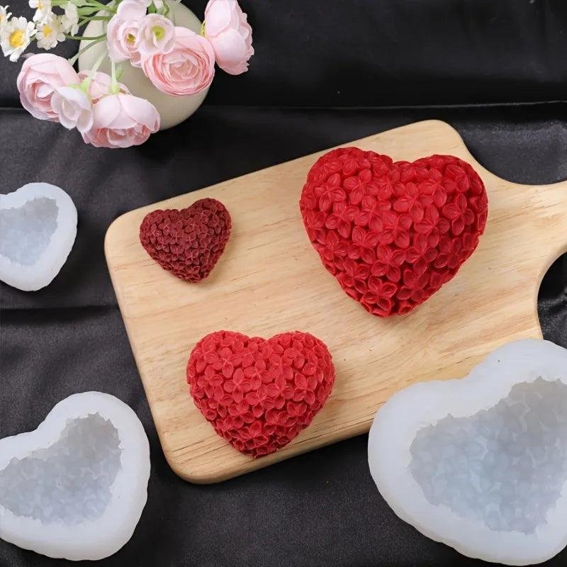 Silicone Heart Rose Candle & Soap Making Mold – 1pc Silicone Craft Mold Babs