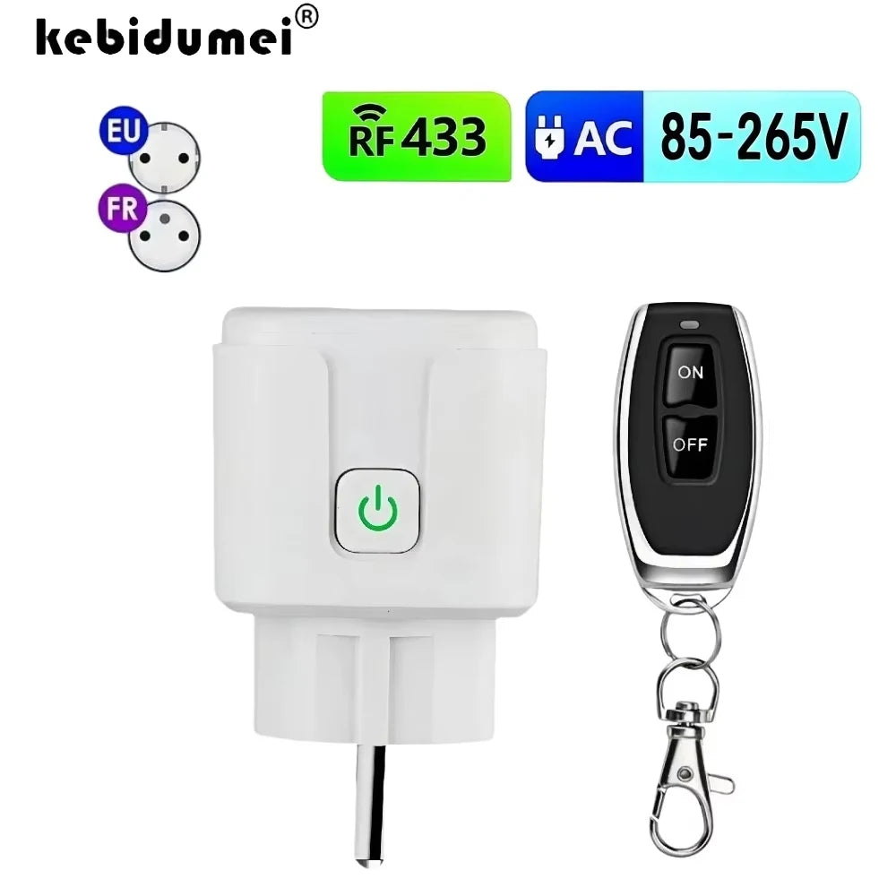 433MHz Wireless Remote Control Socket Switch – EU Plug 4000W Remote Control Socket Babs