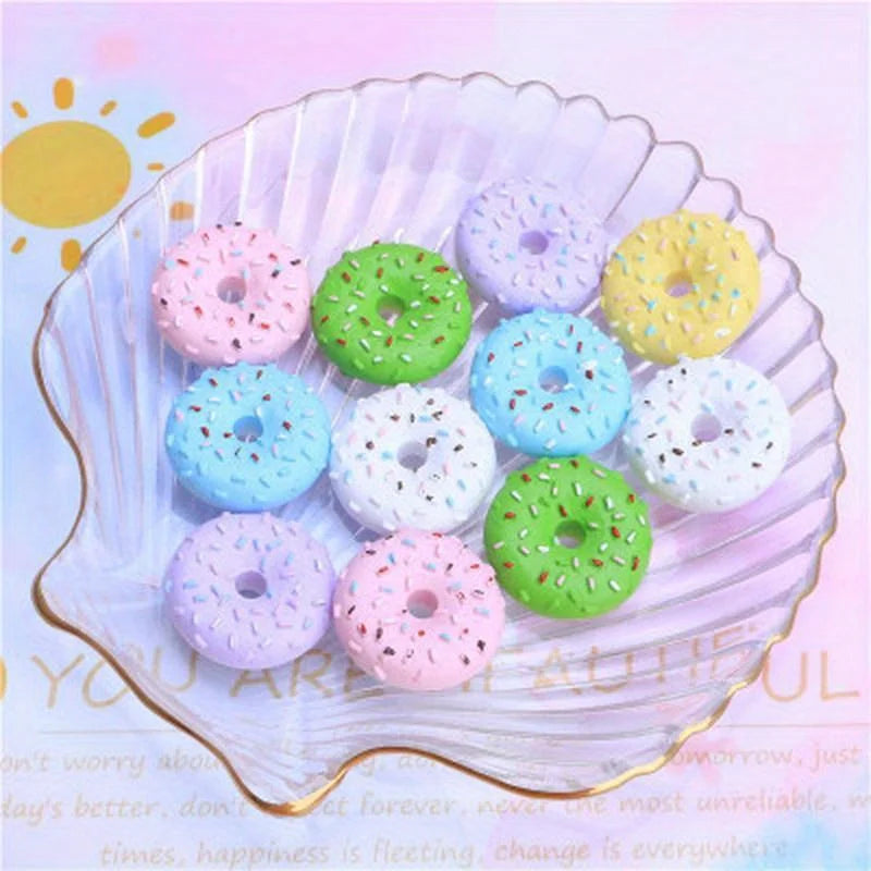 5-Pc Mini Resin Donut Set – Dollhouse Food Pretend Play Decor Dollhouse Accessories Babs