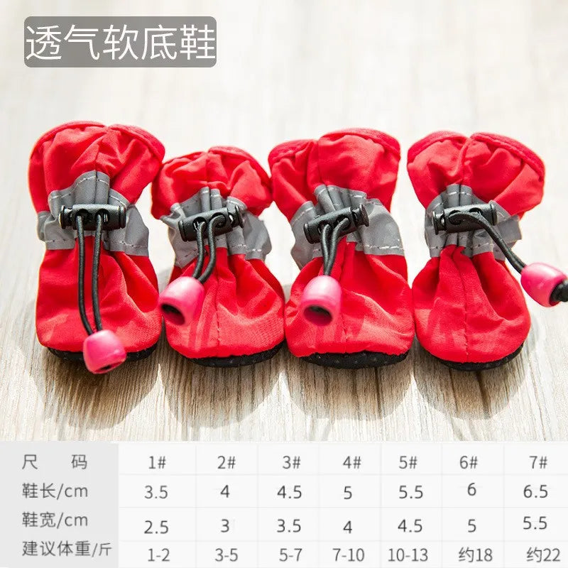 4pcs Water-Resistant Dog Rain Boots for Small Dogs | Paw Protection Dog Rain Boots Babs R 0.5-1kg
