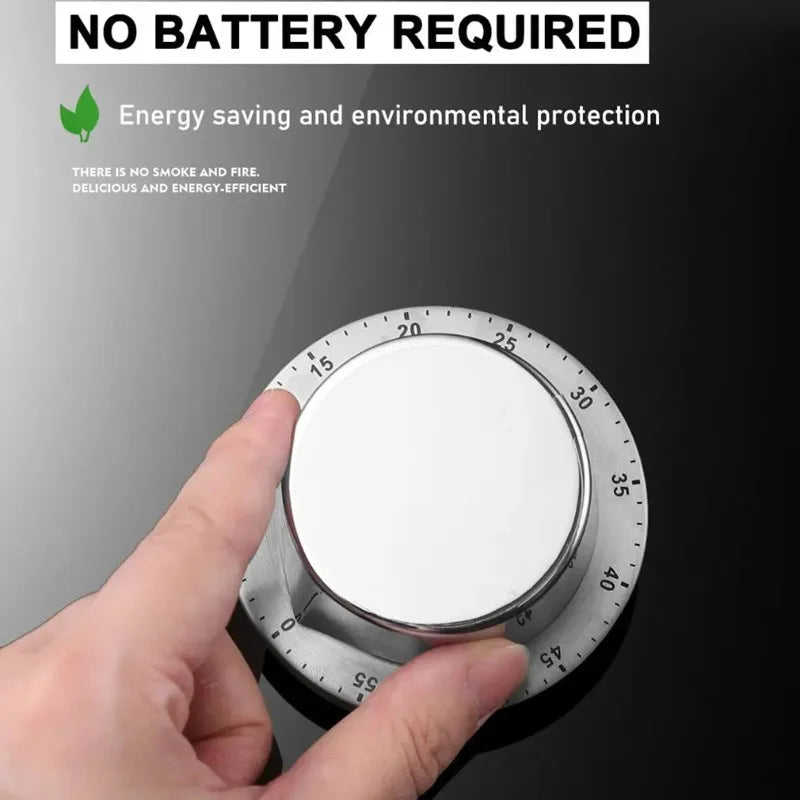 Stainless Steel Magnetic Mechanical Kitchen Timer – No Battery Mechanical Kitchen Timer Babs