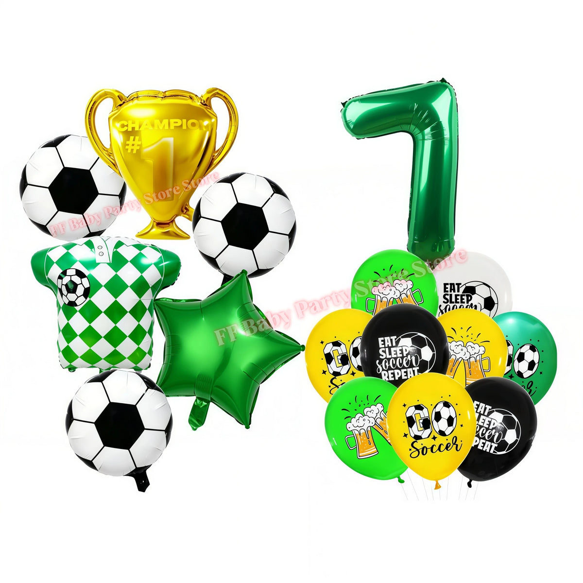 Soccer Football Birthday Party Decorations – Balloons, Plates & Cups Party Decoration Kit Babs 25pcs Balloons-7