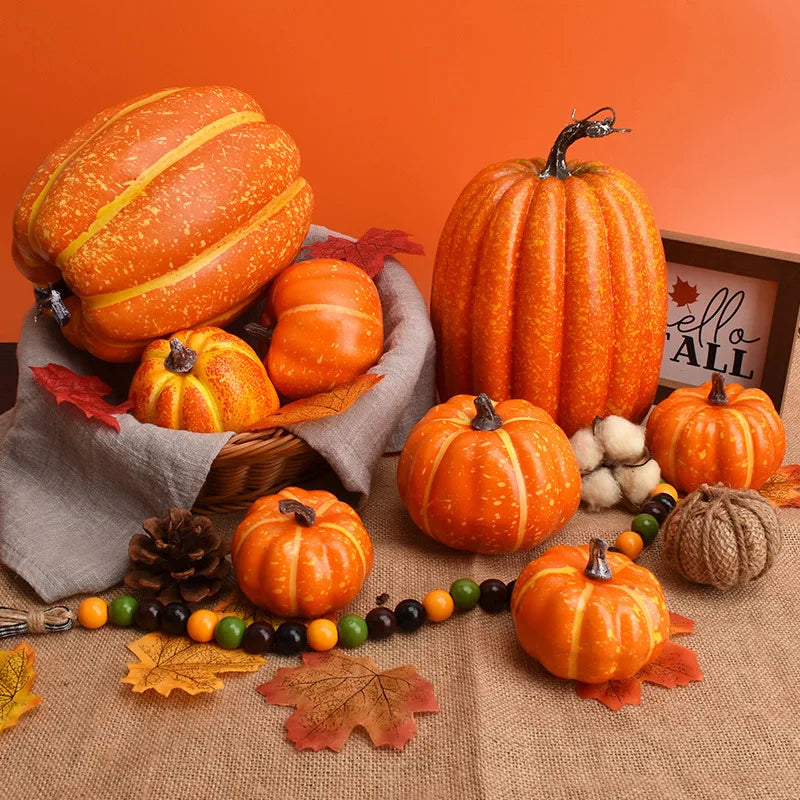 7-Piece Artificial Pumpkin Set – Fall & Halloween Decor Artificial Pumpkin Decor Babs
